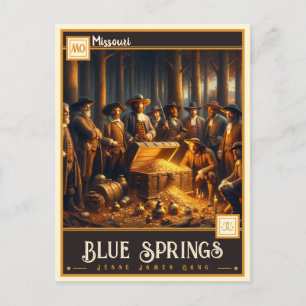 Blaue Quellen, Missouri   VINTAG Postkarte