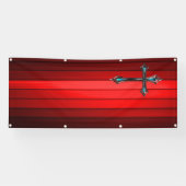 blaue quere rote Plankenkirche Banner (Horizontal)