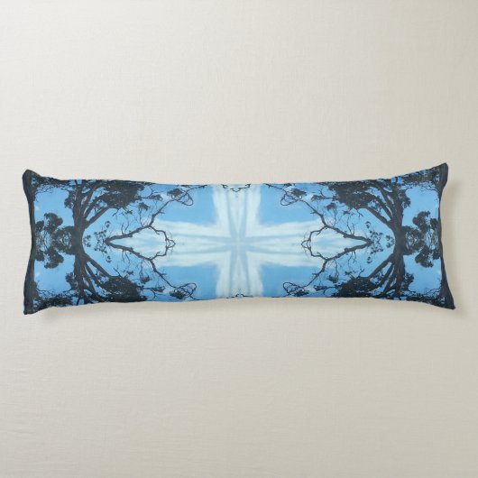 Blaue Querlasche-Muster Kissen (Rückseite)