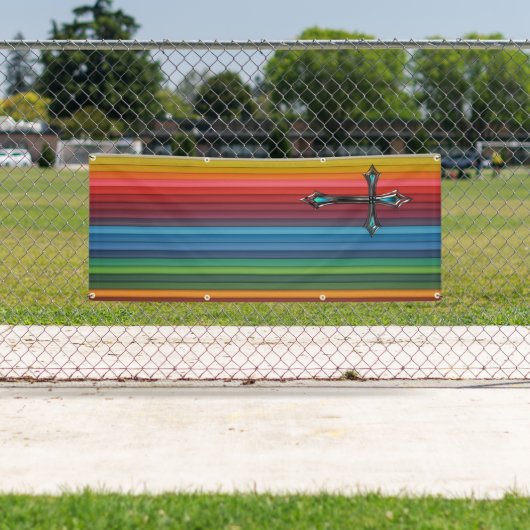 blaue Querregenbogenplanken-Raumkirche Banner (Insitu)