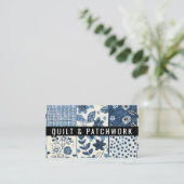 Blaue Quilt-Patchwork-Handmade-Kleidung Visitenkarte (Stehend Vorderseite)