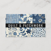 Blaue Quilt-Patchwork-Handmade-Kleidung Visitenkarte (Vorderseite)