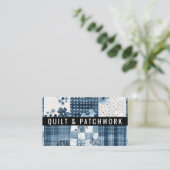 Blaue Quilt-Patchwork-Handmade-Kleidung Visitenkarte (Stehend Vorderseite)