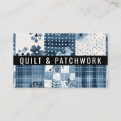 Blaue Quilt-Patchwork-Handmade-Kleidung Visitenkarte (Vorderseite)