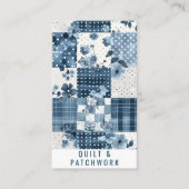 Blaue Quilt-Patchwork-Handmade-Kleidung Visitenkarte (Vorderseite)