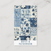 Blaue Quilt-Patchwork-Handmade-Kleidung Visitenkarte (Vorderseite)