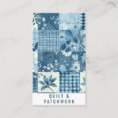 Blaue Quilt-Patchwork-Handmade-Kleidung Visitenkarte (Vorderseite)