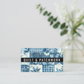 Blaue Quilt-Patchwork-Handmade-Kleidung Visitenkarte (Stehend Vorderseite)