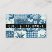 Blaue Quilt-Patchwork-Handmade-Kleidung Visitenkarte (Vorderseite)