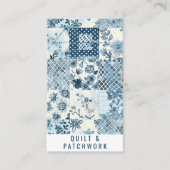 Blaue Quilt-Patchwork-Handmade-Kleidung Visitenkarte (Vorderseite)