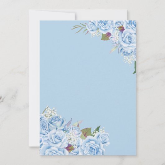 Blaue Quinceanera Rose Piazza della Riforma Einladung (Rückseite)