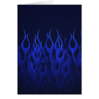 Blaue Racing Flammen auf Carbon Fibre Print