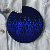 Blaue Racing Flammen auf Carbon Fibre Print Button (Beispiel)