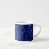 Blaue Racing Flammen auf Carbon Fibre Print Espressotasse (Rechts)