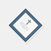 Blaue Rahmen-Erste Kommunizierungspapier Serviette (Ecke)