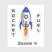 Blaue Rakete hinzufügen Name Vinyl Aufkleber (Blatt)