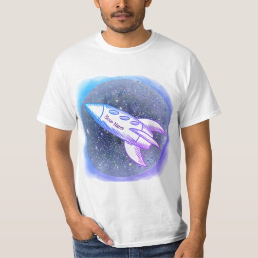 Blaue Rakete T-Shirt (Vorderseite)