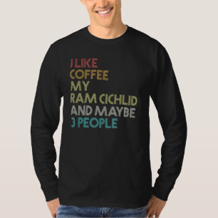 Blaue Ram Cichliden Fisch Kaffee Aquarium Vintage T-Shirt