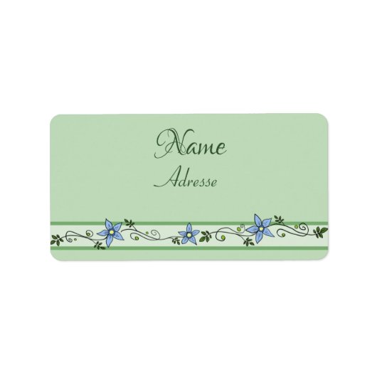 Blaue Ranke adressaufkleber (Vorne)