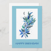 Blaue Ranken Feiertagskarte (Vorne/Hinten)