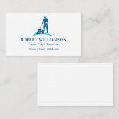 Blaue Rasenmäher und Landschaftsbilder Visitenkarte (Vorne/Hinten)