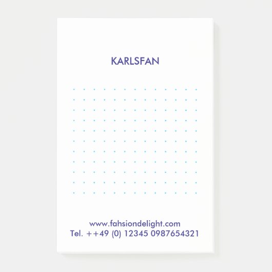 Blaue Rasternoten Post-it Klebezettel (Vorderseite)