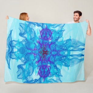BLAUE RAUCHEN - Fraktal Art - Fleecedecke