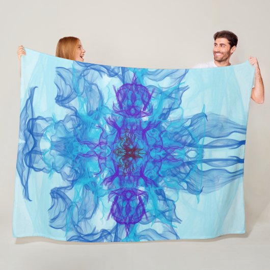 BLAUE RAUCHEN - Fraktal Art - Fleecedecke (Beispiel)