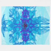 BLAUE RAUCHEN - Fraktal Art - Fleecedecke (Vorderseite (Horizontal))