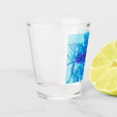 BLAUE RAUCHEN - Fraktal Art - Schnapsglas (Links)
