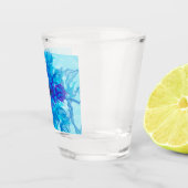 BLAUE RAUCHEN - Fraktal Art - Schnapsglas (Rechts)