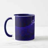 Blaue Raum-Donuts Geometrische Kaffeetasse (Links)