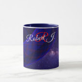 Blaue Raum-Donuts Geometrische Kaffeetasse (Zentrum)