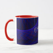 Blaue Raum-Donuts geometrische Kaffeetasse (Links)