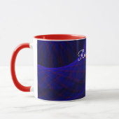 Blaue Raum-Donuts geometrische Kaffeetasse (Links)