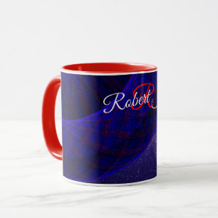 Blaue Raum-Donuts geometrische Kaffeetasse