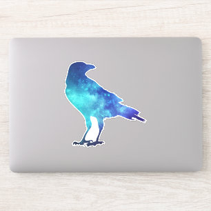 Blaue Raum-Krähe Aufkleber