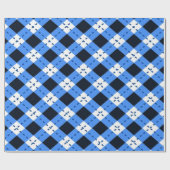 Blaue Raute Geschenkpapier (Flach)