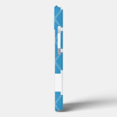 Blaue Raute Gitter mit Monogramm Case-Mate iPhone Hülle (Rückseite / Links)