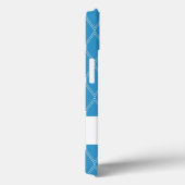 Blaue Raute Gitter mit Monogramm Case-Mate iPhone Hülle (Rückseite / Rechts)