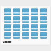 Blaue Raute Gitter mit Monogramm Quadratischer Aufkleber (Blatt)