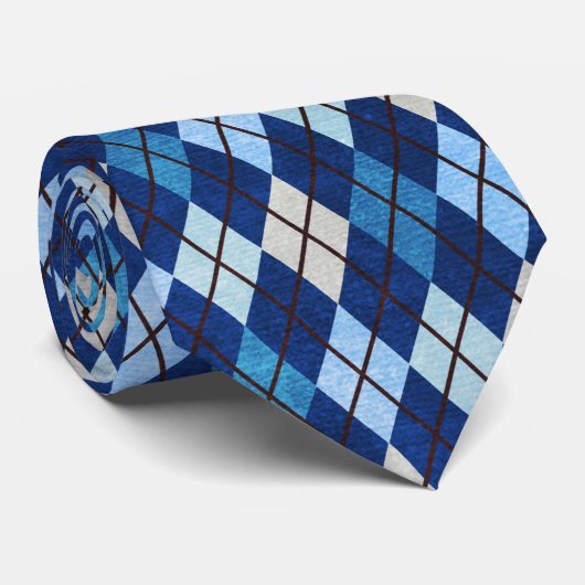 Blaue Raute Krawatte (Gerollt)