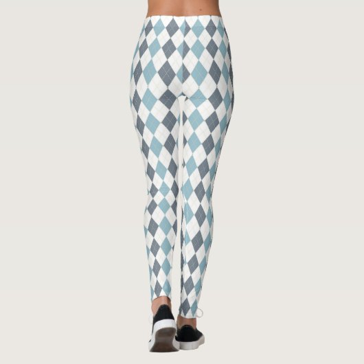 Blaue Raute Leggings (Rückseite)