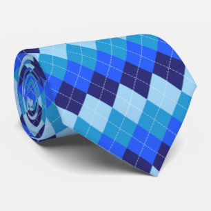 Blaue Raute, Navy, Sky Blue, Blass Blue Krawatte