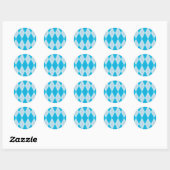 Blaue Raute Runder Aufkleber (Blatt)