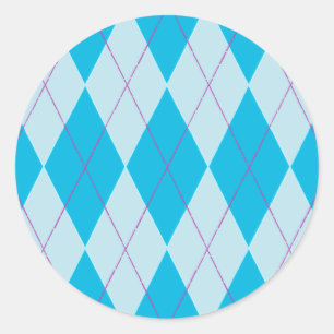 Blaue Raute Runder Aufkleber