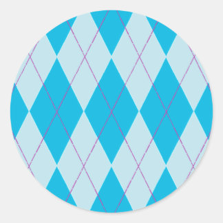 Blaue Raute Runder Aufkleber