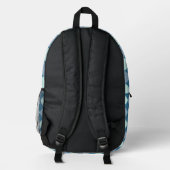 Blaue Raute Vintages Muster Bedruckter Rucksack (Rückseite)