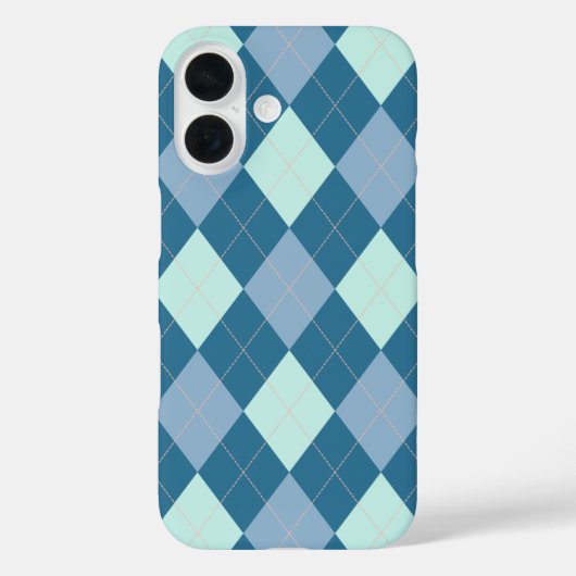 Blaue Raute Vintages Muster Case-Mate iPhone Hülle (Rückseite)