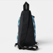 Blaue Raute Vintages Muster Crossbody Bag (Rückseite)
